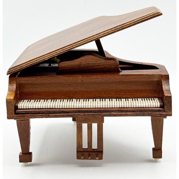 Vtg Shackman Grand Piano Wooden Music Box Dollhouse Miniature Furniture Works - Picture 1 of 16